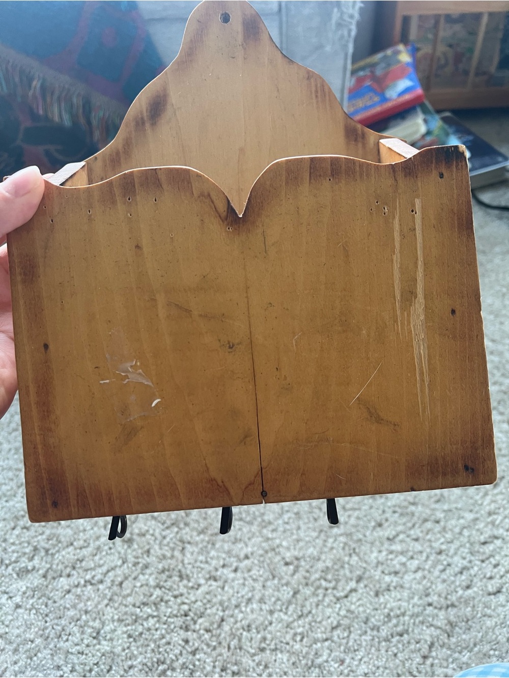 Wooden Wall Mail & Key Holder in Warm Brown